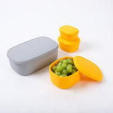 BLUE GINKGO Juego de recipientes de silicona para almacenamiento de alimentos, contenedores herméticos reutilizables con tapas, cajas de almuerzo y bento para adultos y niños, congelador, campamento, contenedor de aperitivos, almacenamiento de alimentos p