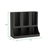 Organizador de 6 compartimentos para condimentos y tazas, Negro, 1