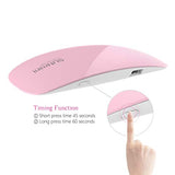 Lampara led uñas Secador de uñas de Botón Táctil Sensor Automático de infrarrojos Secador de Uñas 6W Lámpara LED UV Profesional Maquillaje Uñas con Temporizador con 2 temporizadores de 45s, 60s (Rosa)
