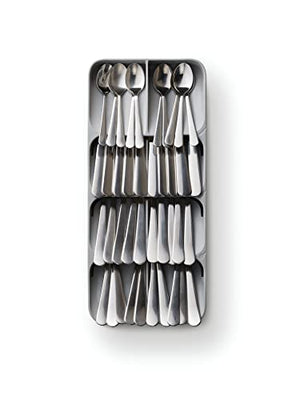 Bandeja organizadora compacta para cubiertos de cocina, grande, gris