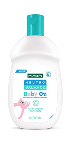 Palmolive Neutro Balance Baby, Crema Corporal para Bebé, 0% Alcohol, 0% Colorantes, 0% Parabenos, Humecta por 24hr, Hipoalergénico, 280 ml