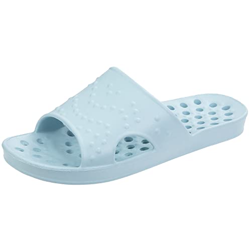 Zapatos de ducha para mujer, de secado rápido, sandalias de playa con agujeros de drenaje, Versión Blue-Update, 13-14 Women/12-13 Men
