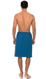 TowelSelections Envoltura de toalla de spa para ducha y baño para hombre, azul (Vallarta Blue), Medium-Large