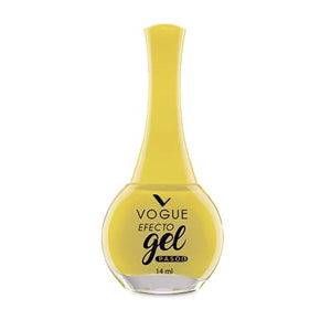 Vogue Esmalte de Unas Efecto Gel, color Amarillo Alegria, 14 ml