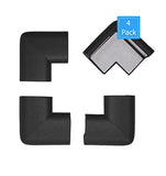 KidKusion 4 cojines de esquina de seguridad, paquete de 4 unidades, color negro, protector de esquina a prueba de niños, fabricado en Estados Unidos, seguridad infantil, parachoques de seguridad para muebles del hogar, protector de mesa a prueba de bebés,
