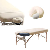 El juego de sábanas de microfibra para mesa de masaje incluye sábana encimera, sábana bajera ajustable y funda para reposamuñecas, resistente a las arrugas, secado rápido (natural)