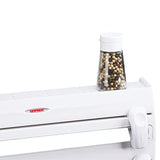 Dispensador de Toalla de Papel Empotrado | Envoltorio de plástico, y Aluminio con Estante para Especias | Blanco