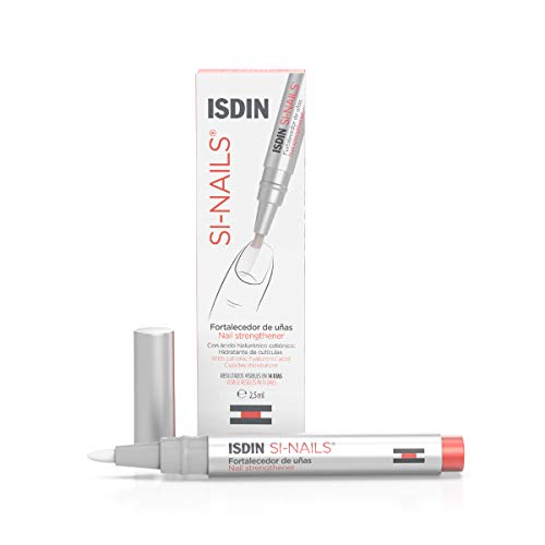 ISDIN SI-NAILS Fortalecedor con ácido hialurónico para uñas débiles y dañadas, hidrata también las cutículas, Acabado Invisible, 2.5 ml