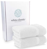 Toallas de baño Blancas de Lujo Grandes, algodón Egipcio Circular, Altamente absorbentes, colección de SPA, Toalla de baño, 30 x 56 Pulgadas, Juego de 2