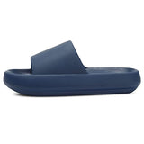 - Sandalias de almohada antideslizantes para mujeres y hombres, suela gruesa suave para interiores y exteriores, 4-azul marino, 11-12 Women/10-11 Men