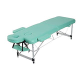 Mesa de Masaje portátil, Copa de Tatuaje de salón Facial Plegable, 2 Cama de Masaje Plegable Altura de Aluminio Ajustable Salón Facial Cama de Tatuaje (Color : Green)