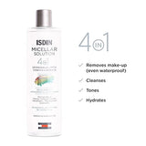 ISDIN Micellar Solution 4 en 1 Agua Micelar: Limpia, Desmaquilla, Hidrata y Tonifica, 400ml