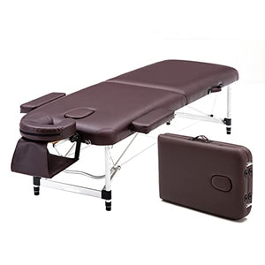 Cama De Masaje Plegable Multifuncional Cama Plegable Portátil para Salón De Belleza En Casa Y Tienda De Tatuajes Fuerte Capacidad De Carga Suave Y Cómoda,Brown