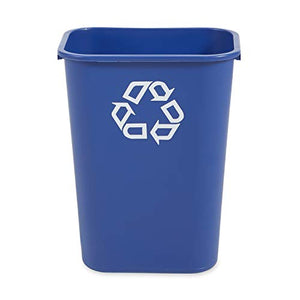 Rubbermaid Commercial Products Cubo de basura para reciclaje de escritorio grande de 41 cuartos de galón/10.25 galones, para hogar/oficina/debajo del escritorio, azul (FG295773BLUE)