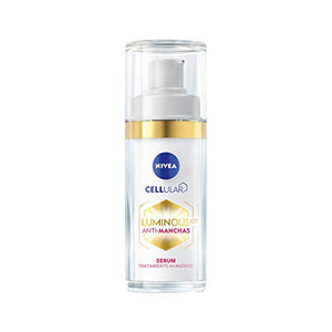 Nivea Cellular LUMINOUS630 Anti-manchas Suero Facial Aclarador de Piel (30 ml), Crema Facial Enriquecida Con Ácido Hialurónico, para una Piel Luminosa sin manchas por Edad, Solares u Hormonales