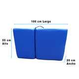 Cama De Masaje Portatil 3 Secciones Madera Y Vinil Azul Lobo