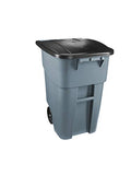 ▶ Rubbermaid Commercial BRUTE Recycling Bote de Basura con Tapa Abatible, 50 Galones, Gris