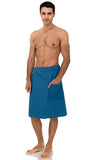 TowelSelections Envoltura de toalla de spa para ducha y baño para hombre, azul (Vallarta Blue), Medium-Large
