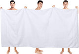 Toalla de baño Jumbo de lujo (35 x 70 pulgadas, blanco) – 600 g/m² 100% algodón hilado en anillo, altamente absorbente y de secado rápido extra grande – Toalla de baño súper suave de calidad de hotel (paquete de 2)