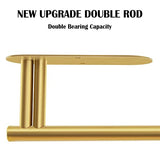 Soporte para toallas de papel para cocina, nuevo soporte de doble varilla autoadhesivo o perforado para toallas de papel montado en la pared, soporte para rollos debajo del gabinete, color dorado