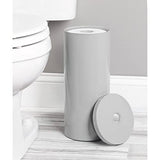 Organizador de papel higiénico de plástico con tapa, 3 rollos de almacenamiento de pañuelos que ahorran espacio para el baño, se adapta debajo del fregadero, cambiador, estante, en el clóset, esquina, colección Aura, color gris