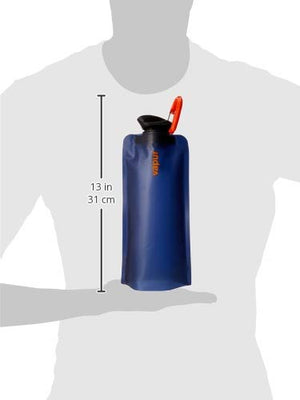 Vapur Eclipse Botella de Agua Flexible - con mosquetón, 0.70 litros (23 onzas) - Paquete de 2 - Azul Noche