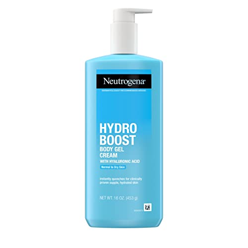 Neutrogena Hydro Boost Hydrating Body Gel Cream With Hyaluronic Acid, Non-Greasy And Fast Absorbing Cream For Normal To Dry Skin, Paraben-Free, 16 ounce