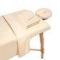 El juego de sábanas de microfibra para mesa de masaje incluye sábana encimera, sábana bajera ajustable y funda para reposamuñecas, resistente a las arrugas, secado rápido (natural)