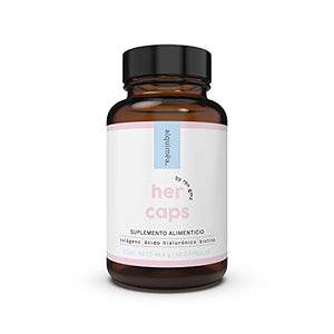 Her Caps | alquimēa | Pelo, Uñas y Piel | Fórmula con Ácido Hialurónico, Colágeno, Biotina, Ácido Fólico, Vitamina E y más — 60 Cápsulas