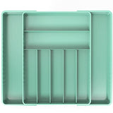 Simple Houseware Organizador de cubiertos expandible para cajones de cocina, turquesa