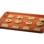 Bandeja para galletas (acero antiadherente, cobre), Bandeja para hornear galletas, Marrón, 12" x 17", 1, 1