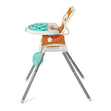 Infantino - Silla de bebé 4 en 1 – Ahorro de espacio, elevador multietapa y silla para niños pequeños con alfombrilla multiusos para comida y charola apta para lavavajillas, en un diseño de zorro