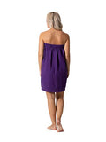Turkish Linen Envoltura corporal Waffle Spa con cierre ajustable para mujer, Morado, XXL
