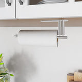 Soporte para toallas de papel para cocina, soporte para rollos de toallas de papel debajo del armario, soporte para toallas de papel, soporte de pared, ambos disponibles en adhesivo y tornillos de instalación, acero inoxidable