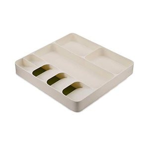 Bandeja organizadora de cajones de cocina para cubiertos y utensilios, tamaño único, blanco/verde