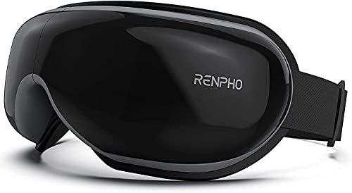 Masajeador de ojos con calor, compresión de aire, música Bluetooth, masajeador de terapia ocular recargable para aliviar la tensión ocular, ojeras, bolsas para los ojos, ojos secos