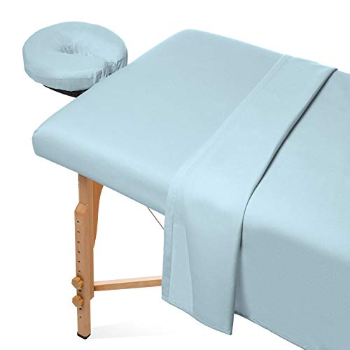 Juego de sábanas de franela de 3 piezas, funda de cama facial de algodón suave, incluye sábanas planas y bajeras con funda para la cuna, color azul
