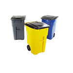 Rubbermaid Commercial BRUTE Recycling Bote de Basura con Tapa Abatible, 50 Galones, Gris