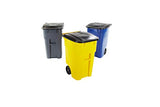 ▶ Rubbermaid Commercial BRUTE Recycling Bote de Basura con Tapa Abatible, 50 Galones, Gris