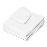 Juego de sábanas de microfibra para mesa de masaje (3 piezas, incluye sábanas planas y bajeras con funda para la cuna), color blanco