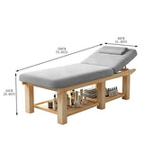 Mesa de Fisioterapia, Cama de Masaje con Estructura Robusta de Marco de Madera Maciza de Tela Agradable a la Piel, para Masaje Belleza Tatuaje (Color : Grey, Size : 190 * 80 * 63cm)