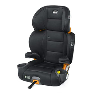 Chicco KidFit ClearTex Plus - Asiento elevador de posicionamiento de cinturón 2 en 1, asiento elevador sin respaldo y respaldo alto, para niños de 4 años en adelante y 40-100 libras. | Obsidiana/negro