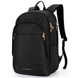 Mochila de viaje para laptop para mujer, mochila antirrobo de 15.6 pulgadas con agujero de carga USB, resistente al agua, mochila escolar universitaria, mochila de computadora negra de gran capacidad para el trabajo, color negro