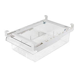 ▶ Organizador de cajón de nevera, organizador de refrigerador, extraíble con asa, estante para nevera, contenedor transparente para alimentos, bebidas, apto para estante de nevera de menos de 1,5 cm (dos particiones)