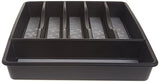 Organizador de Bandeja de Cubiertos Rubbermaid Antideslizante, Grande, Negro con Gris