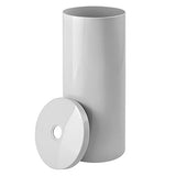 Organizador de papel higiénico de plástico con tapa, 3 rollos de almacenamiento de pañuelos que ahorran espacio para el baño, se adapta debajo del fregadero, cambiador, estante, en el clóset, esquina, colección Aura, color gris
