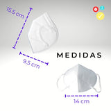 Cubrebocas KN95 Blanco Certificado 50 Piezas, Tapabocas Con 5 Capas De Protección, mascarilla con Ajuste Nasal Interno, Calidad Premium