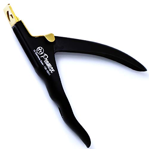 ProMax Acrylic Tip Cutters -Ergonomic Style False Nail Tip Clipper Cutters Trimmers Nail Tips Slicers Manicure & Pedicure Nail Art Tools Stainless Steel (Black & Gold Colour)-130-10001