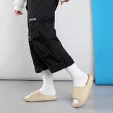 Pantuflas de almohada para hombres y mujeres, de secado rápido, sandalias de plataforma gruesa y suave de secado rápido, sandalias de ducha diarias, pantuflas de baño antideslizantes de verano para interiores y exteriores, Caqui, 14 Wide