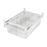 ▶ Organizador de cajón de nevera, organizador de refrigerador, extraíble con asa, estante para nevera, contenedor transparente para alimentos, bebidas, apto para estante de nevera de menos de 1,5 cm (dos particiones)